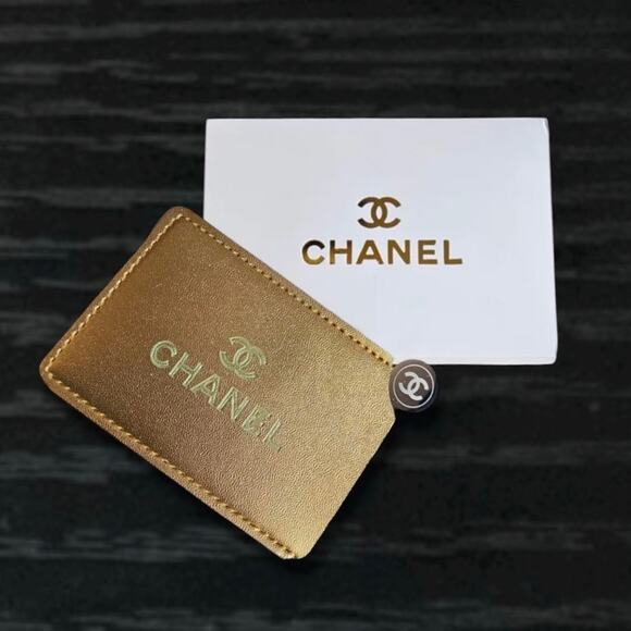 Chanel Shimmering Gold Card Holder & Mirror - New In Box - Picture 1 of 3